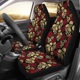 Set Of 2 Day Of The Dead Sugar Skull Car Seat Covers 101207 - YourCarButBetter