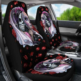 Set Of 2 Day Of The Dead Sugar Skull Car Seat Covers 101207 - YourCarButBetter