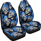 Set Of 2 Fire Skulls Car Seat Covers 101207 - YourCarButBetter