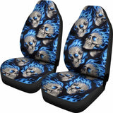 Set Of 2 Fire Skulls Car Seat Covers 101207 - YourCarButBetter