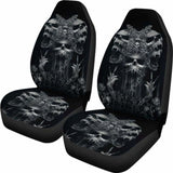 Set Of 2 - Gothic Skull Car Seat Covers 101207 - YourCarButBetter