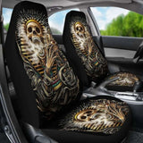 Set Of 2 Gothic Skull Car Seat Covers 101207 - YourCarButBetter
