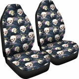 Set Of 2 Gothic Skull Car Seat Covers 101207 - YourCarButBetter