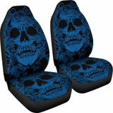 Set Of 2 Pcs Awesome Skull Car Seat Covers 101207 - YourCarButBetter