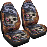 Set Of 2 Pcs Dragon Skull Car Seat Covers 103709 - YourCarButBetter