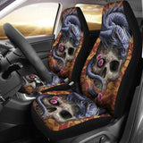 Set Of 2 Pcs Dragon Skull Car Seat Covers 103709 - YourCarButBetter
