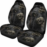 Set Of 2 Pcs Skull Car Seat Cover 101207 - YourCarButBetter