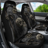Set Of 2 Pcs Skull Car Seat Cover 101207 - YourCarButBetter