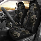 Set Of 2 Pcs Skull Car Seat Cover 101207 - YourCarButBetter