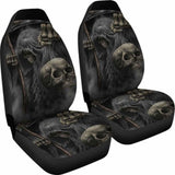 Set Of 2 Pcs Skull Car Seat Cover 101207 - YourCarButBetter
