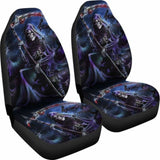 Set Of 2 Pcs - Skull Gothic Horror Grim Reaper Skull Car Seat Covers 101207 - YourCarButBetter