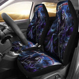 Set Of 2 Pcs - Skull Gothic Horror Grim Reaper Skull Car Seat Covers 101207 - YourCarButBetter