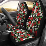Set Of 2 Pcs Skull Sugar Skull Car Seat Covers 101207 - YourCarButBetter