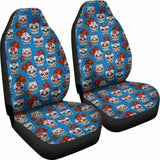 Set Of 2 Pcs Sugar Skull Car Seat Covers 101207 - YourCarButBetter