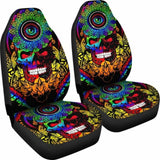 Set Of 2 Pcs Sugar Skull Car Seat Covers 101207 - YourCarButBetter