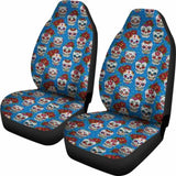 Set Of 2 Pcs Sugar Skull Car Seat Covers 101207 - YourCarButBetter