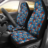 Set Of 2 Pcs Sugar Skull Car Seat Covers 101207 - YourCarButBetter