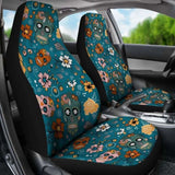 Set Of 2 Pcs Sugar Skull Day Of The Dead Car Seat Covers 101207 - YourCarButBetter