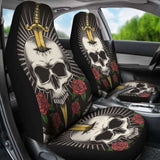 Set Of 2 Pcs Sword Skull Car Seat Covers 101207 - YourCarButBetter
