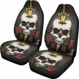 Set Of 2 Pcs Sword Skull Car Seat Covers 101207 - YourCarButBetter