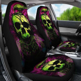 Set Of 2 Skull Car Seat Covers 101207 - YourCarButBetter