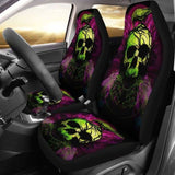 Set Of 2 Skull Car Seat Covers 101207 - YourCarButBetter