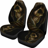 Set Of 2 Skull Car Seat Covers 101207 - YourCarButBetter