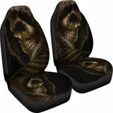 Set Of 2 Skull Car Seat Covers 101207 - YourCarButBetter