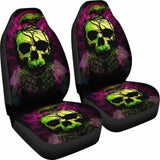 Set Of 2 Skull Car Seat Covers 101207 - YourCarButBetter