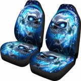 Set Of 2 Skull Gothic Skull Car Seat Covers 101207 - YourCarButBetter