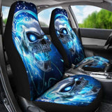 Set Of 2 Skull Gothic Skull Car Seat Covers 101207 - YourCarButBetter