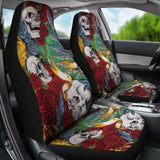 Set Of 2 Skull King Queen Car Seat Covers 101207 - YourCarButBetter