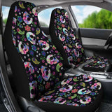 Set Of 2 Sugar Skull Car Seat Covers 101207 - YourCarButBetter