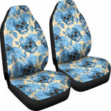 Set Of 2 Sugar Skull Car Seat Covers 101207 - YourCarButBetter