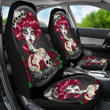 Set Of 2 Sugar Skull Car Seat Covers 101207 - YourCarButBetter