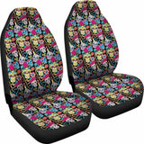 Set Of 2 Sugar Skull Seat Covers 101207 - YourCarButBetter