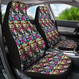 Set Of 2 Sugar Skull Seat Covers 101207 - YourCarButBetter