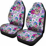 Set Of 2 - Sugar Skulls - Car Seat Covers 101207 - YourCarButBetter