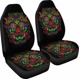 Set Of 2 Sugar Skulls Seat Covers 101207 - YourCarButBetter