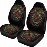 Set Of 2 Sugar Skulls Seat Covers 101207 - YourCarButBetter