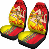 Sicily Flag With Celtic Tree Of Life Car Seat Covers 110424 - YourCarButBetter
