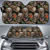 Skull Rose Humming Bird Flower Pattern Car Auto Sun Shades 172609 - YourCarButBetter