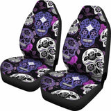 Skullistic Sugar Skulls Purple Car Seat Covers 101207 - YourCarButBetter