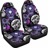Skullistic Sugar Skulls Purple Car Seat Covers 101207 - YourCarButBetter