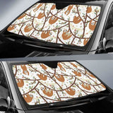 Sloths Hanging On The Tree Pattern Car Auto Sun Shades 172609 - YourCarButBetter