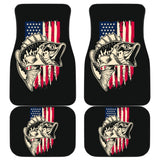 Stars And Stripes Largemouth Bass Fishing Custom American Flag Car Floor Mats 211604 - YourCarButBetter