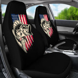 Stars And Stripes Largemouth Bass Fishing Custom American Flag Car Seat Covers 211604 - YourCarButBetter