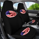 Subaru Mixed American Flag Patriotic On Black Design Car Seat Covers 212803 - YourCarButBetter