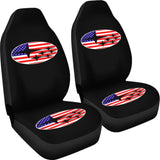 Subaru Mixed American Flag Patriotic On Black Design Car Seat Covers 212803 - YourCarButBetter