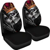 Sugar King And Queen Skull Kissing The Dead Car Seat Covers 212001 - YourCarButBetter